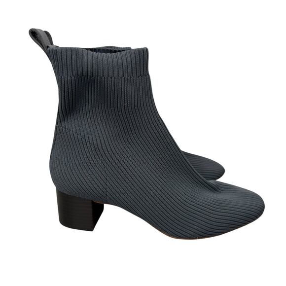 EVERLANE Boots Womens 7.5 Gray The Glove Boot Ribbed Knit Heel Minimalist - Picture 2 of 9